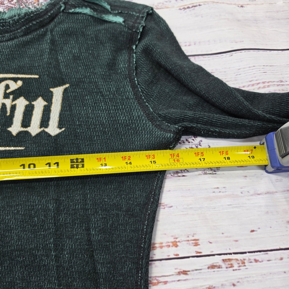 Sinful Affliction Thermal Top Womens S Green Excellent Reversible Y2K Grunge - Picture 7 of 8